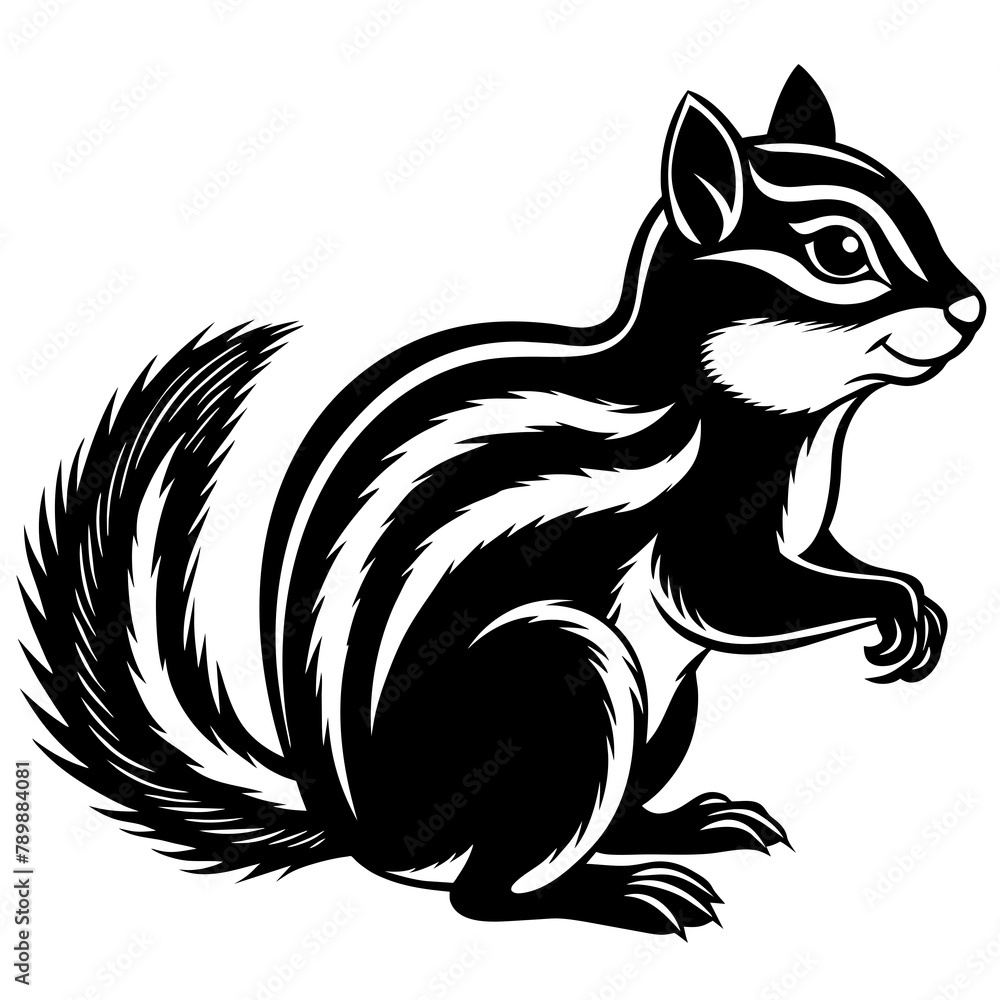 Obraz premium Discover the Charm Chipmunk Silhouette Art for Nature Lovers