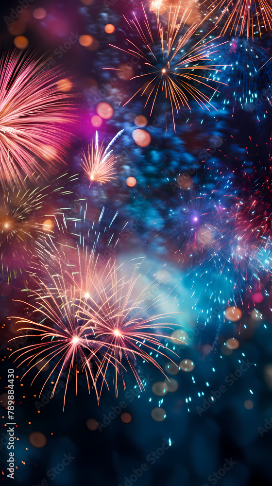 Naklejka premium Fireworks background for celebration, holiday celebration concept