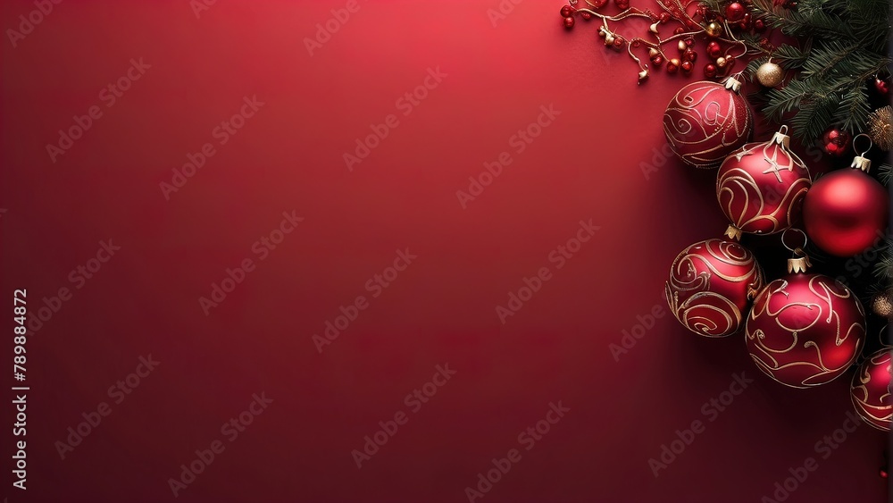 Christmas Decoration with Red and Gold Ornaments on Snowy Pine Branch, Winter Decorations Adorning Pine Branches in Gold and Red, Christmas Ornaments and Snowflakes on Green Pine Branch, Festive Decor Christmas Decoration with Red and Gold Ornaments on Snowy Pine Branch, Winter Decorations Adorning Pine Branches in Gold and Red, Christmas Ornaments and Snowflakes on Green Pine Branch, Festive Decor