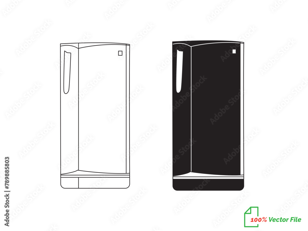 Fridge fill and line art vector. luxury two door refrigerator home appliance. Electricity kitchenware tools concept. Dynamic continuous line graphic draw design illustration.Vector Illustration Fridge fill and line art vector. luxury two door refrigerator home appliance. Electricity kitchenware tools concept. Dynamic continuous line graphic draw design illustration.Vector Illustration