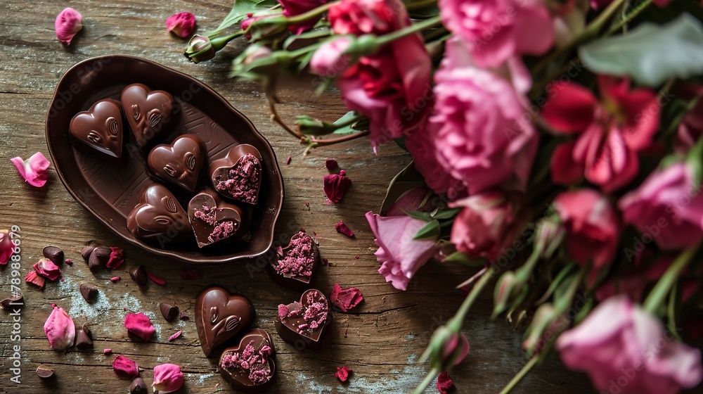 Chocolate and roses to valentine day Chocolate and roses to valentine day