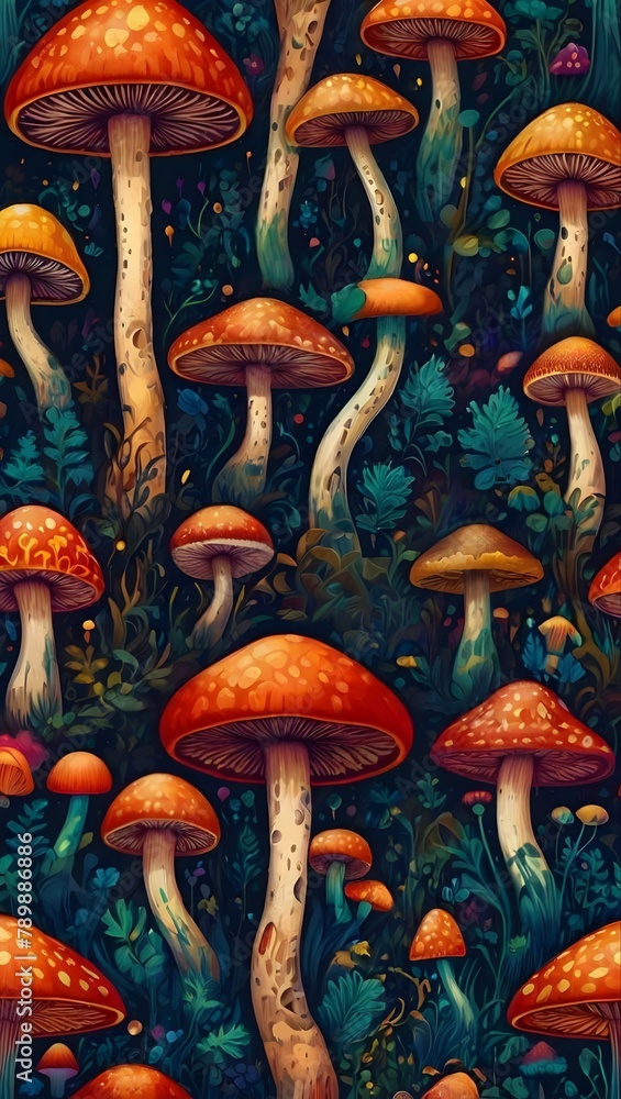 mushrooms in the forest mushrooms in the forest