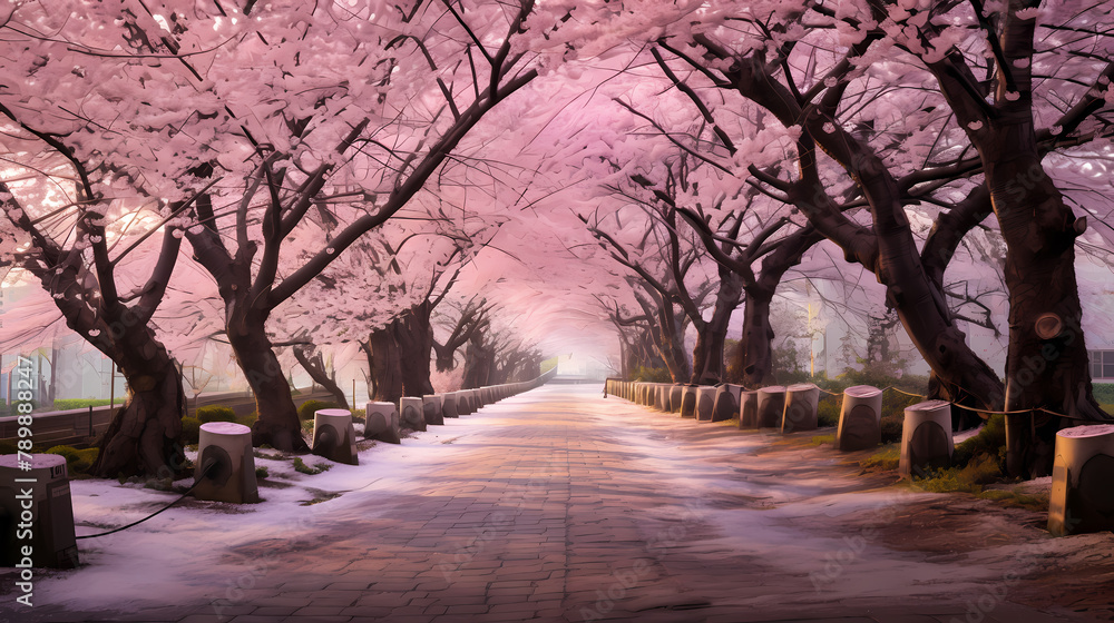 Fototapeta premium Beautiful cherry blossom tree