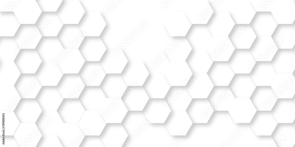 Abstract white background with hexagons pattern. White abstract vector ...