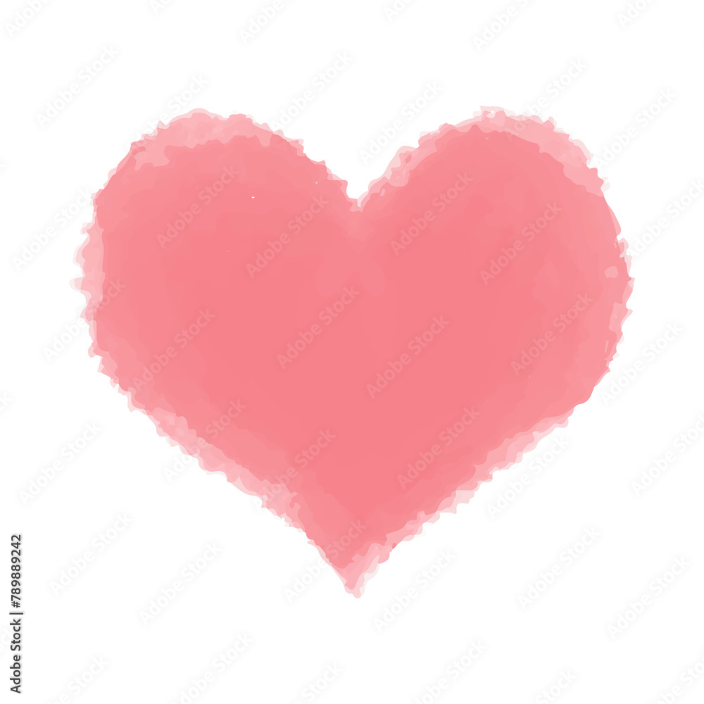 Pink watercolor heart geometric shape transparent png