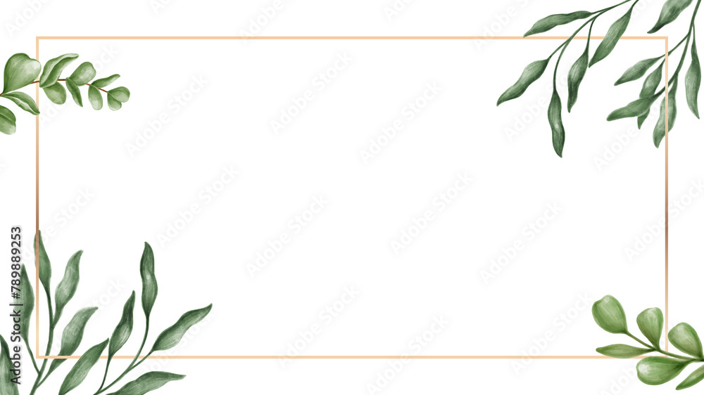 Green leaves frame transparent png Green leaves frame transparent png