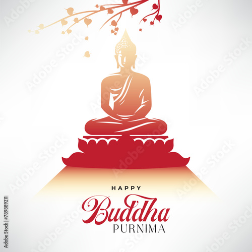 Happy Buddha Purnima or Vesak day hindu festival celebration background design
