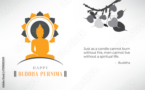 Happy Buddha Purnima or Vesak day hindu festival celebration background design