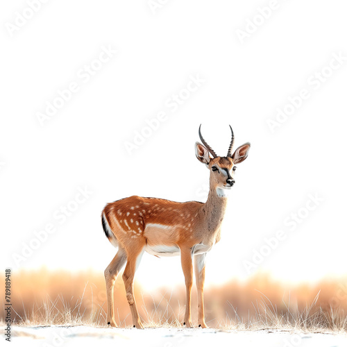 A Deer Standing in the Middle of a Field. Generative AI