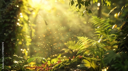 Natural background  harmony between sunlight and foliage 