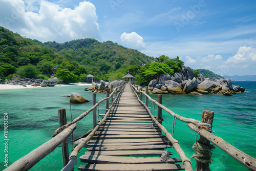photo wooden bridge at koh nangyuan island © yuniazizah