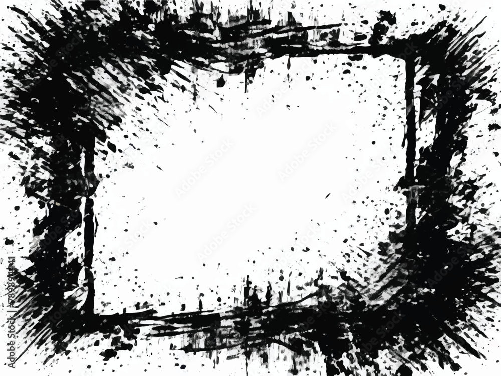 Black and white Grunge Frame.