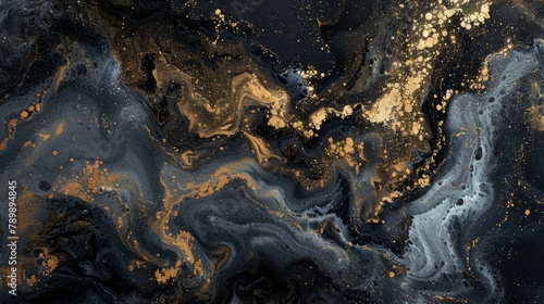 Natural Luxury, Style incorporates the swirls of marble or the ripples of agate, Very beautiful cool powdery black paint with the addition of gold powder.
