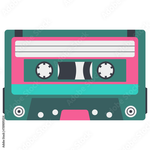 Retro Cassette Tape in Classic Design and Shape. Vintage Audio Tape. Isolated Vector Icon