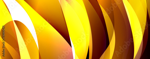 A detailed view of a yellow and orange wave pattern resembling a flowering plant from the Banana family, set against a clean white background