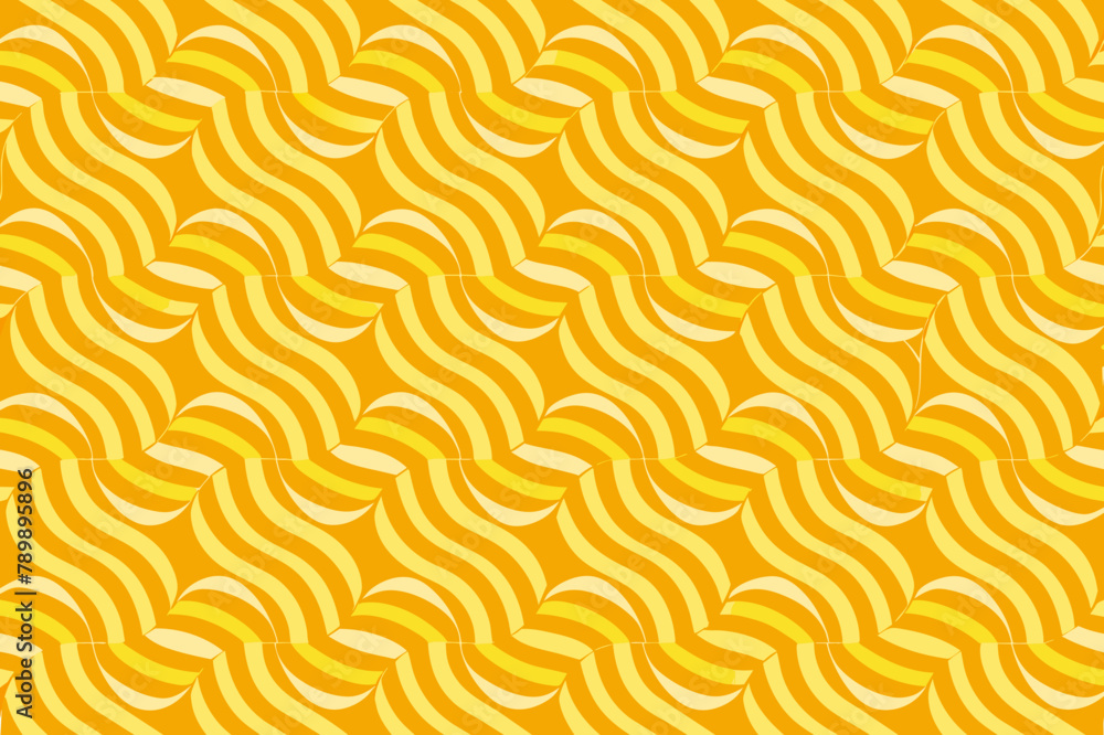 Yellow Seamless Waves Pattern Vector, Yellow Waves Pattern

