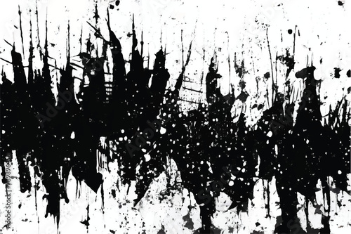 Black and white Grunge texture. Grunge Background. Vintage grunge texture in black and white. Black abstract art. Grunge art. Eps 10. Brush strokes.