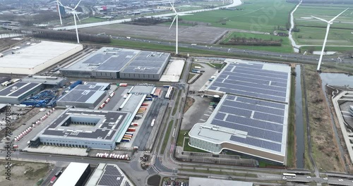 Aerial view of Het Klooster Business Park in the industrial zone of Nieuwegein city, the Netherlands photo