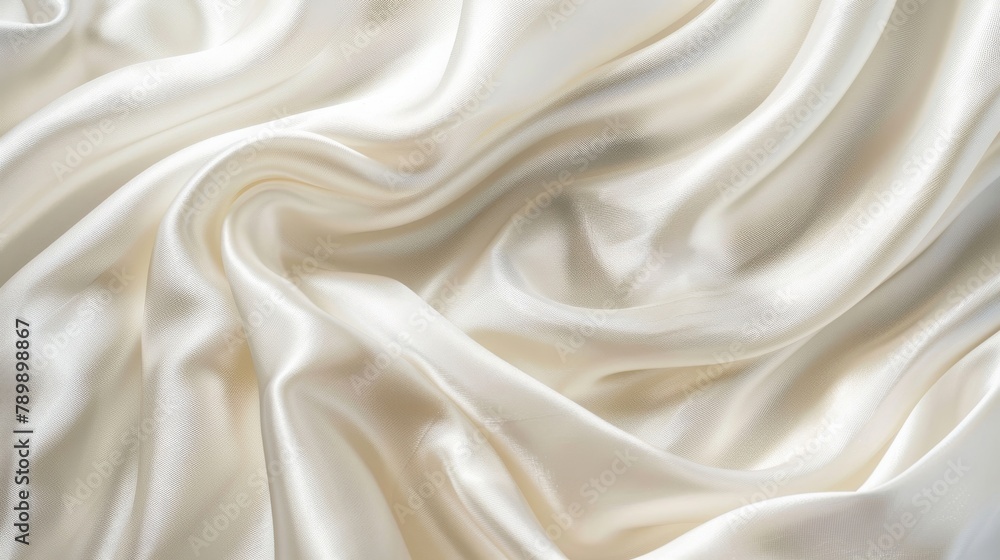 Cream white silk forming soft waves, styled in high definition to portray a serene and premium quality. Cream white silk forming soft waves, styled in high definition to portray a serene and premium quality.
