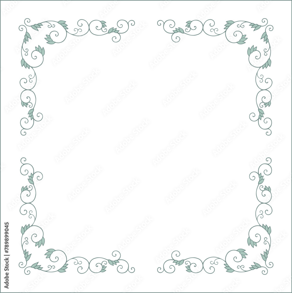 Round green vegetal ornamental frame with leaves, decorative border, corners for greeting cards, banners, business cards, invitations, menus. Isolated vector illustration.
Round green vegetal ornamental frame with leaves, decorative border, corners for greeting cards, banners, business cards, invitations, menus. Isolated vector illustration.