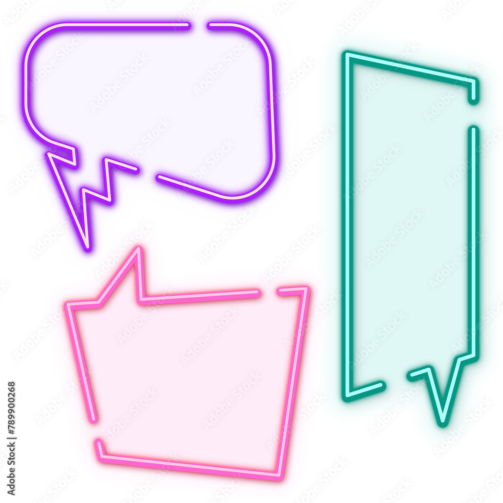 Colorful speech balloon design element set transparent png Colorful speech balloon design element set transparent png