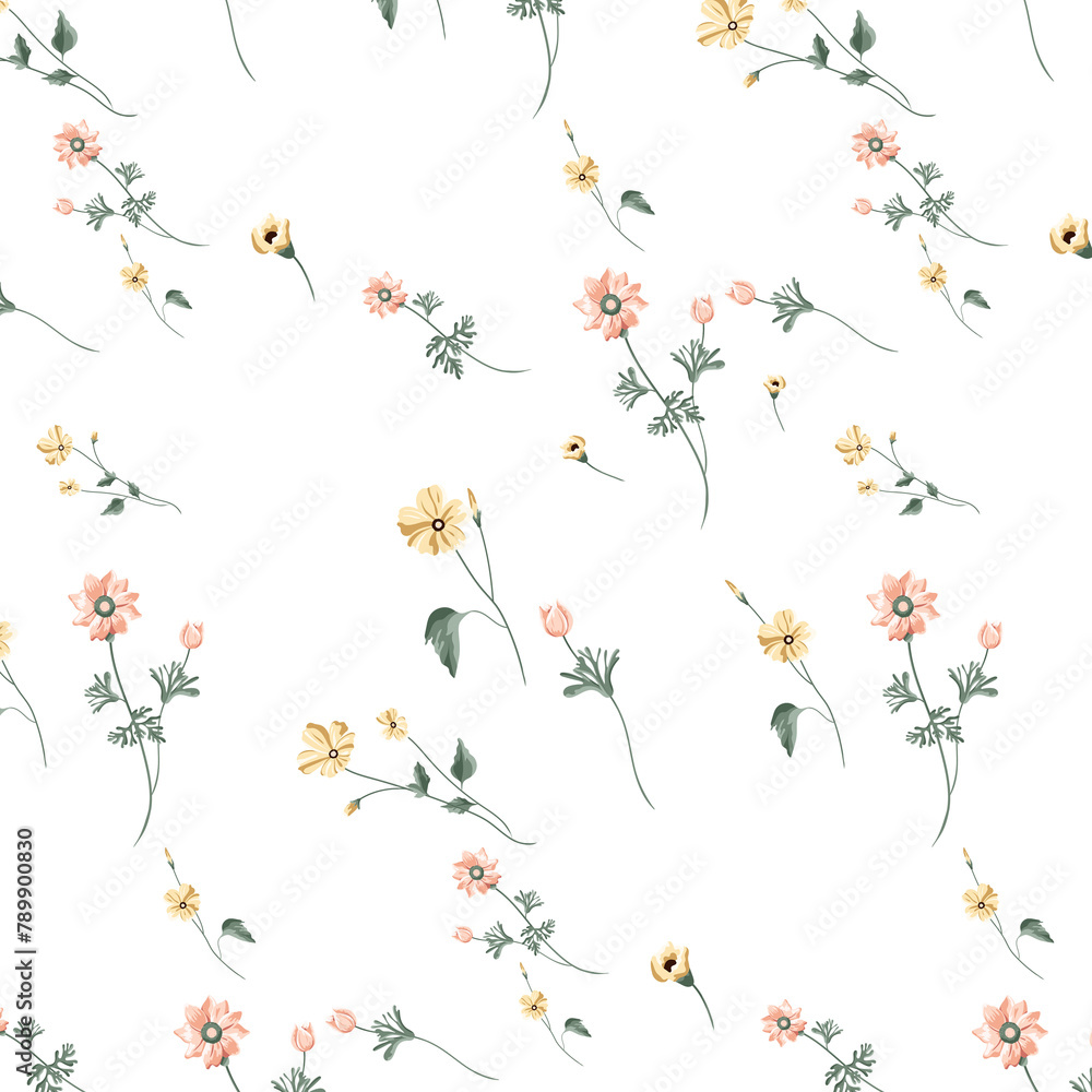 Colorful flowers illustration design element