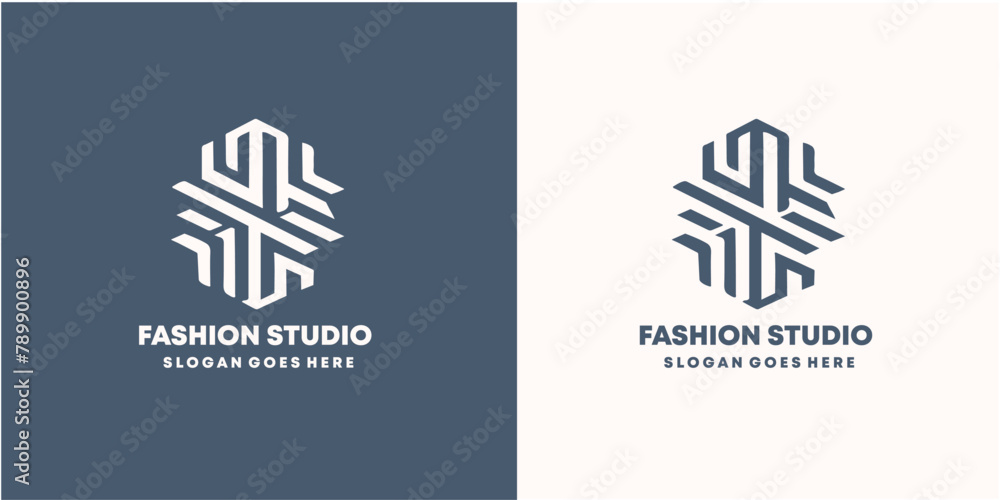 fashion studio logo design template. fashion girl. Company logo design.