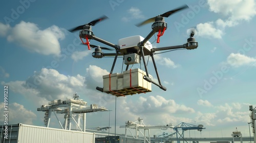 Unmanned aerial vehicle delivers goods
