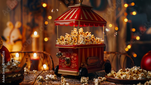A vintage-inspired popcorn machine, bringing a touch of nostalgia to your TV viewing experience.