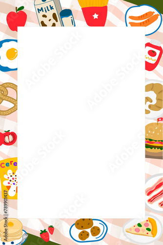 Food doodle frame design element