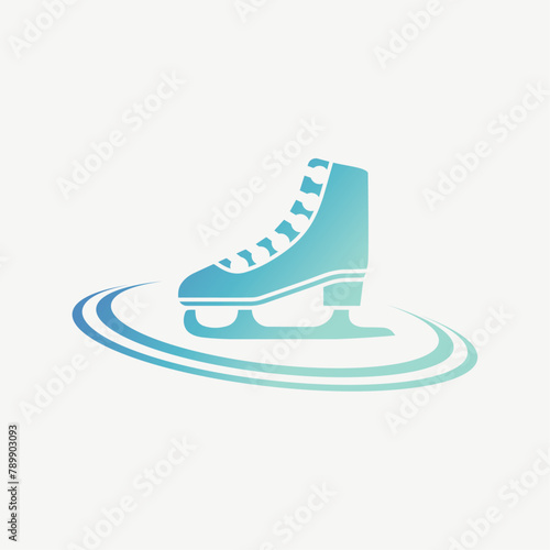 Modern Ice Skate Shoe Logo