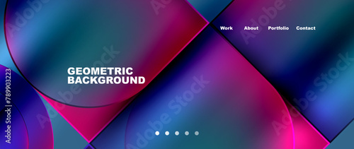 Geometric abstract glassmorphism with circles and squares. Vector Illustration For Wallpaper, Banner, Background, Card, Book Illustration, landing page