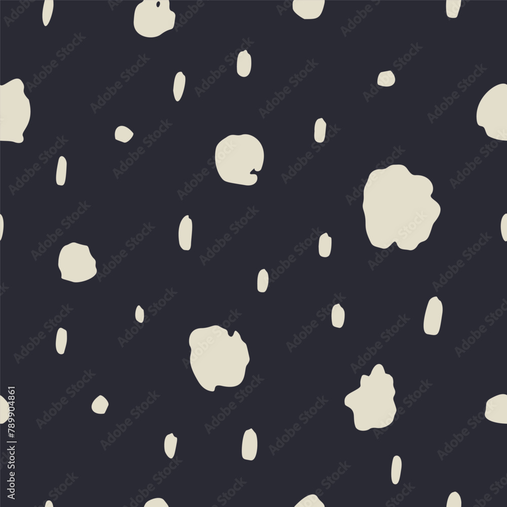 Monochrome blue and beige seamless pattern with doodle dots. Random grunge spots texture. Monochrome blue and beige seamless pattern with doodle dots. Random grunge spots texture.