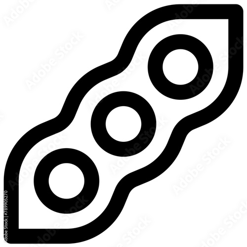 Soy beans. Editable stroke vector icon.