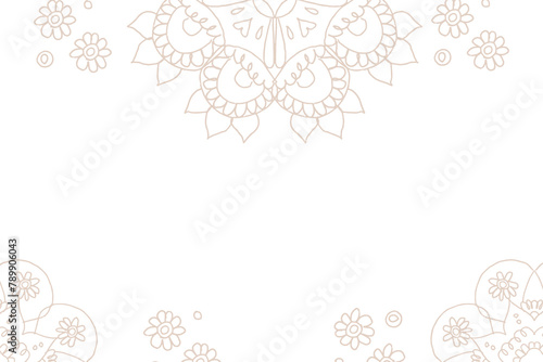 Indian rangoli doodle border frame png