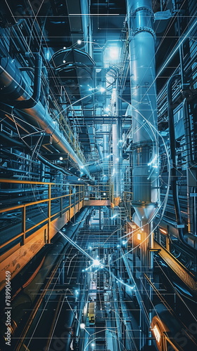 Symbol picture for big data and connected engineering in the industry
