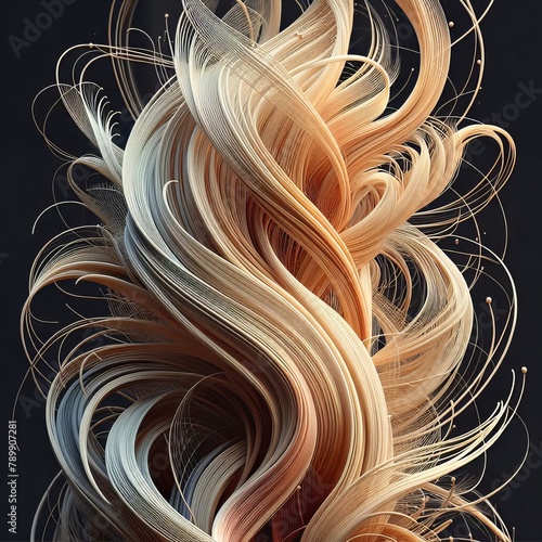 Abstract organic waves in shades of brown and beige, flowing elegantly in dynamic movement