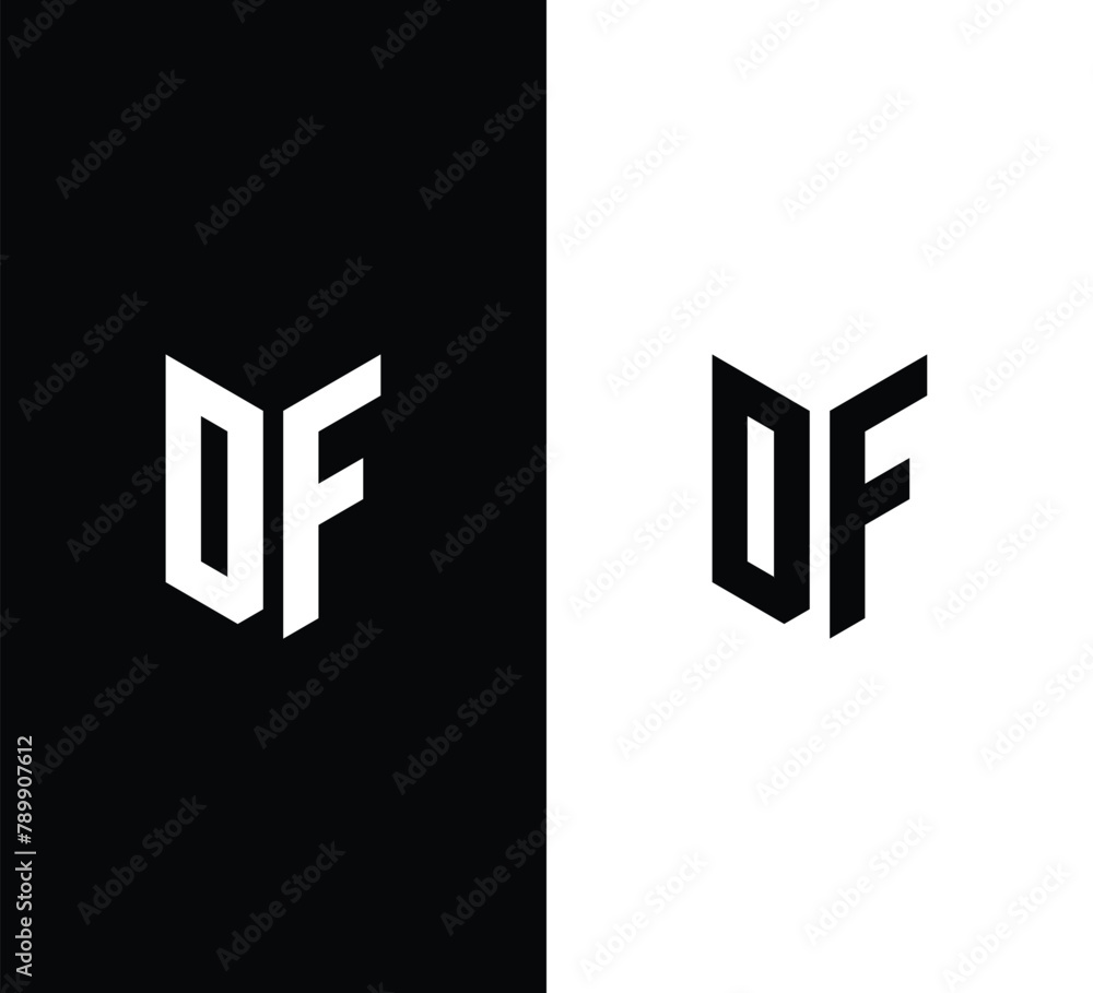 initial letter DF Logo design vector illustration initial letter DF Logo design vector illustration