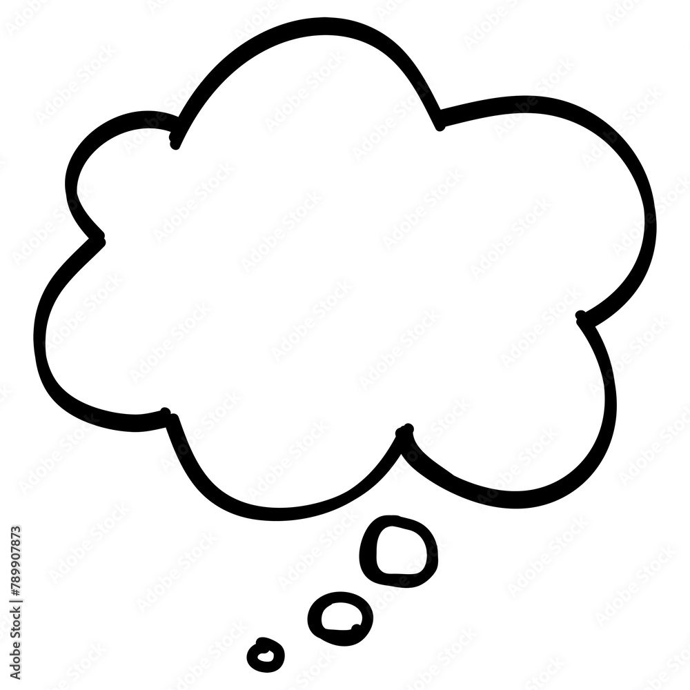 Thought balloon black png doodle icon Thought balloon black png doodle icon