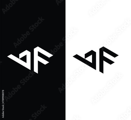 Initial BF logo design vector in geometric shape