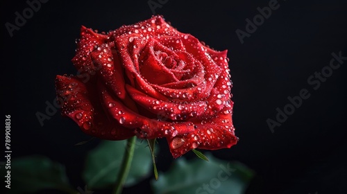 rose flower with black background
