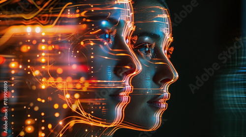 Symbol picture for artificial intelligence and digital twins