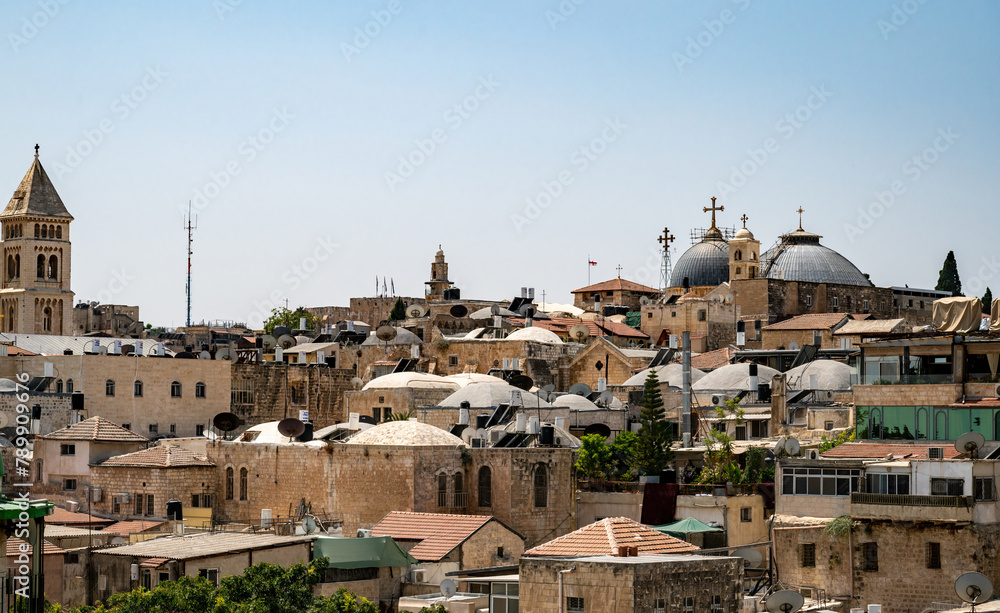Fototapeta premium View on the landmarks of Jerusalem Old City,