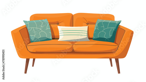 Home couch with cushion. Modern comfortable soft sofa
