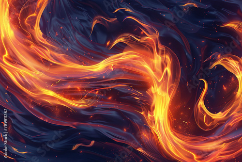 A vivid 3D-rendered fire icon, with dynamic and swirling flames that create a sense of movement and energy, illuminating the solid backdrop with their radiant light.
