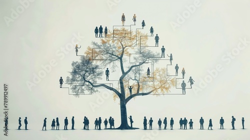 Tree diagram mapping out the succession planning within a company photo