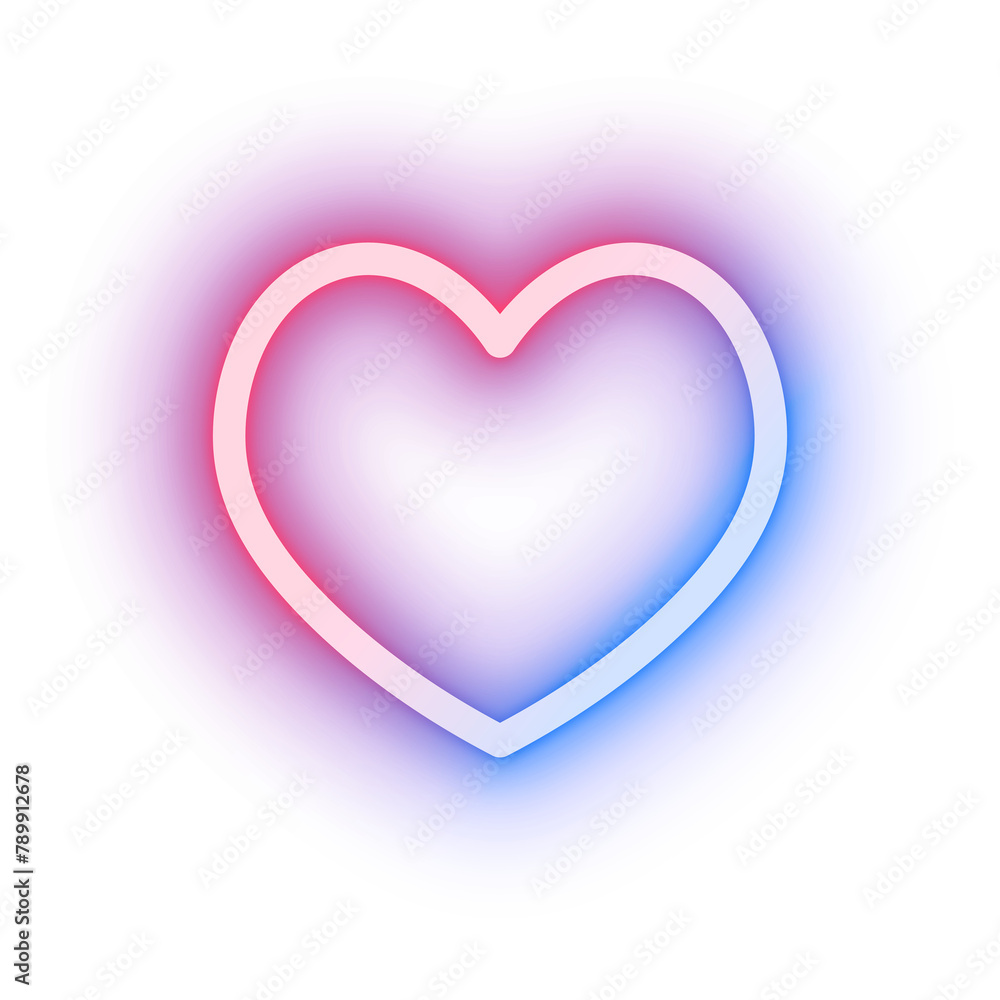 Png Social media heart icon like impression in pink neon style