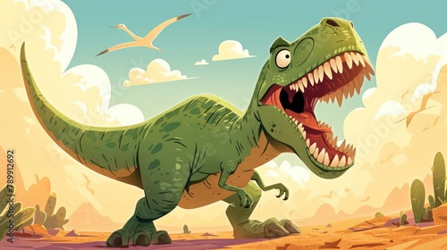Exciting cartoon Visualization of a T Rex Let the Fun Begin © AkuAku