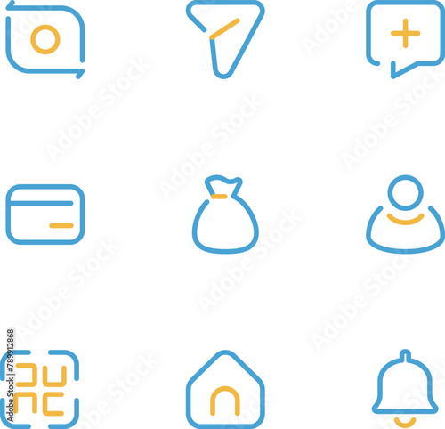 mobile banking icon duo tone, outline