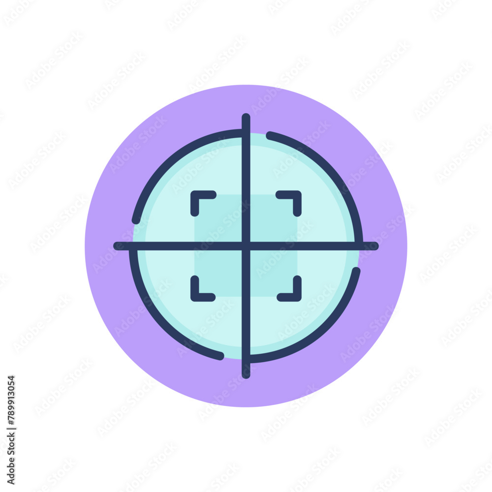 Optical aiming line icon. Target, goal, hitting, opportunity outline sign. Game, accuracy, focus concept. Vector illustration symbol element for web design and apps